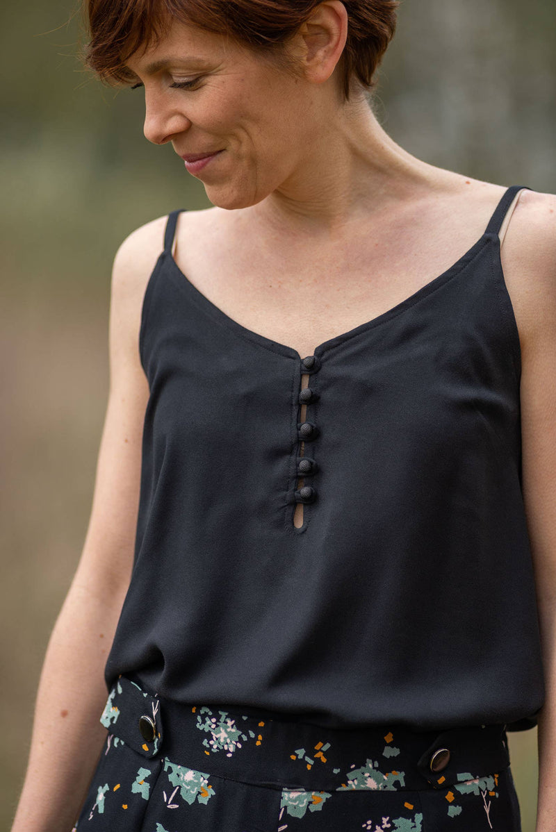 Viscose Crepe in Licorice Black by Cousette