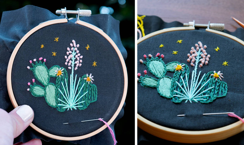 Holiday Decor: Cactus DIY Embroidered Christmas Ornament Kit by Antiquaria