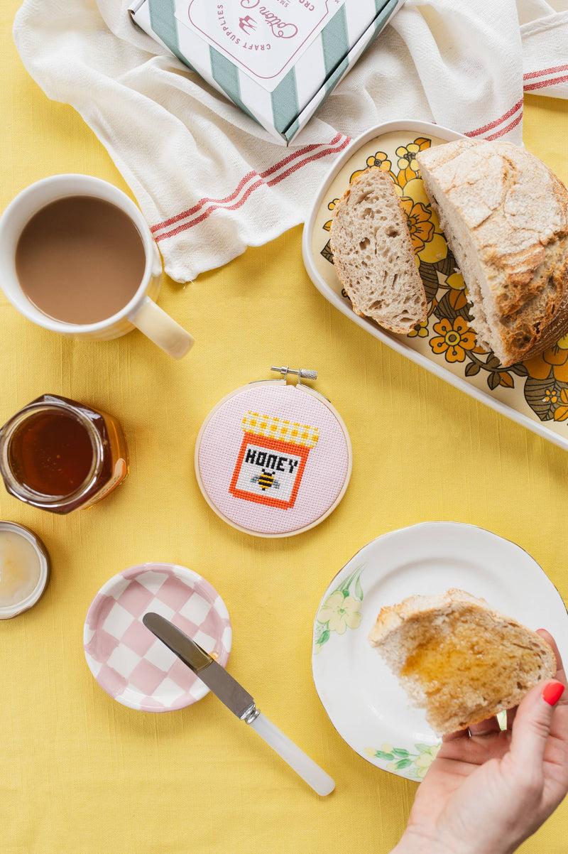 Honey Cross Stitch Kit by Cotton Clara
