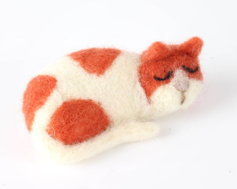 Cat Brooch Needle Felting Kit | Complete Craft Kit by Hawthorn Handmade