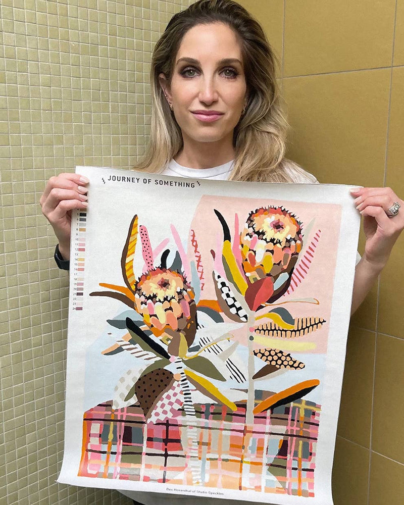 Paint by Numbers Kit & Canvas "Two Protea" by Bec Rosenthal of Studio Speckles