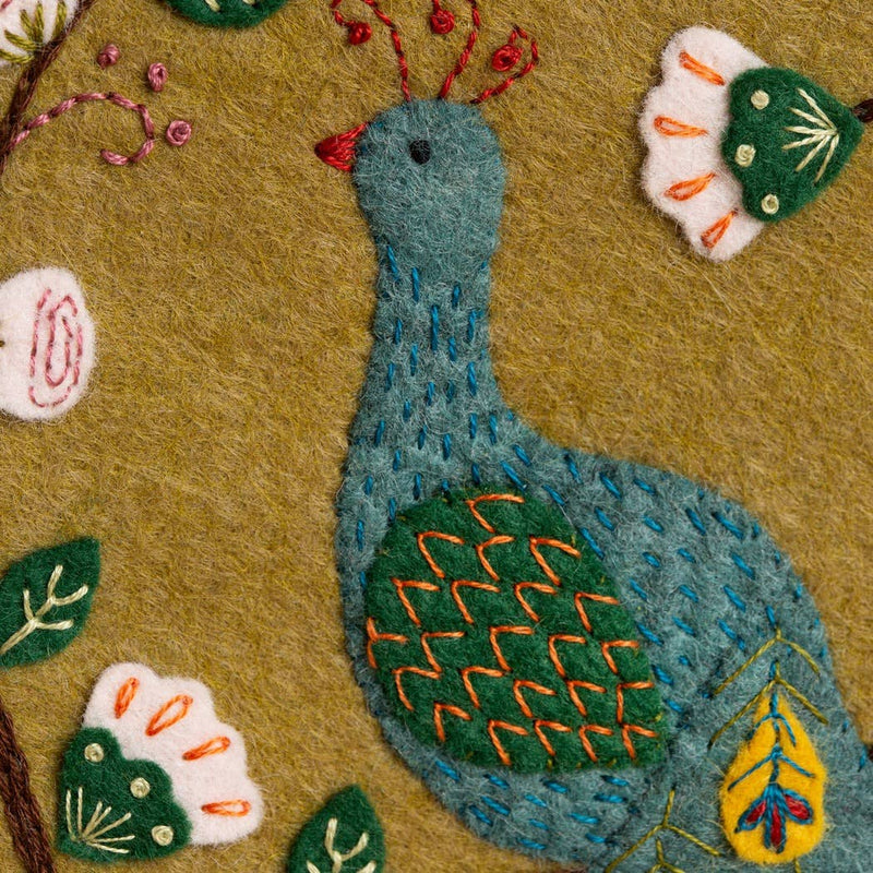 Flamboyant Peacock Appliqué Hoop Craft Kit by Corinne Lapierre Limited