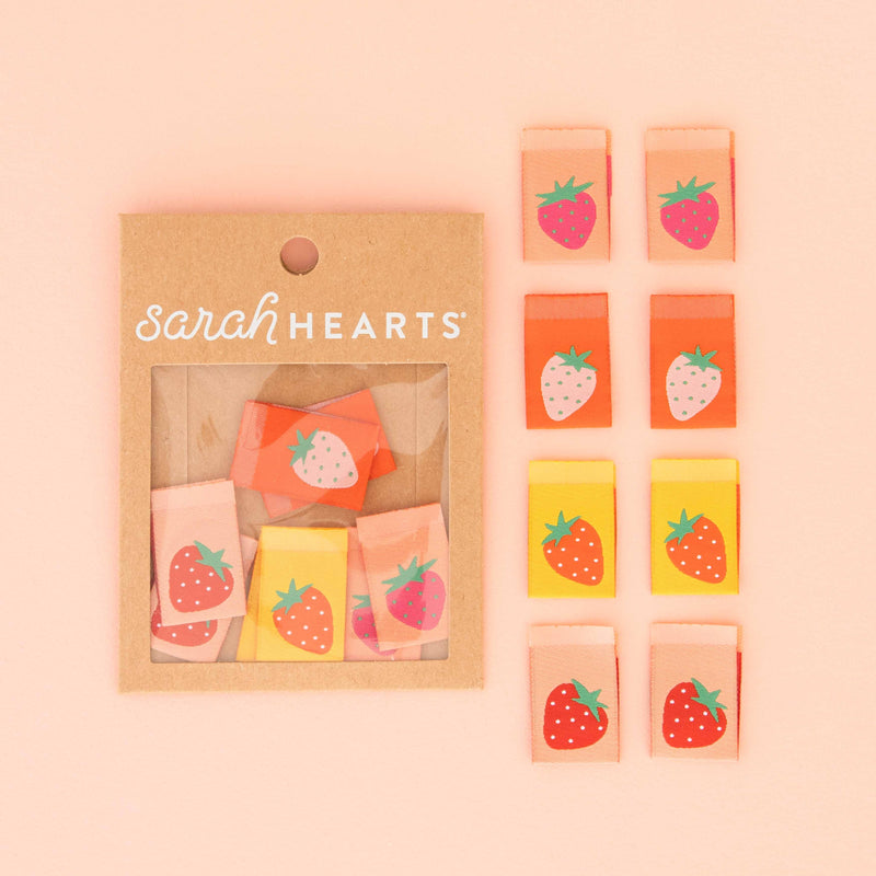 Strawberry Multipack Woven Sewing Quilt and Garment Labels by Sarah Hearts