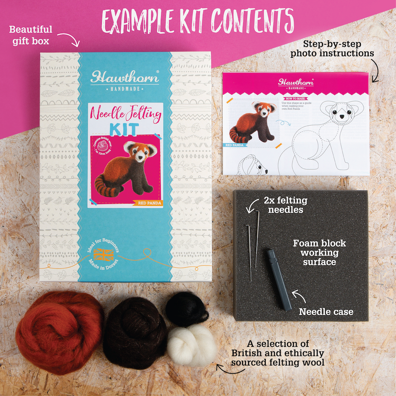 Whale Needle Felting Kit | Beginner Craft Kit by Hawthorn Handmade
