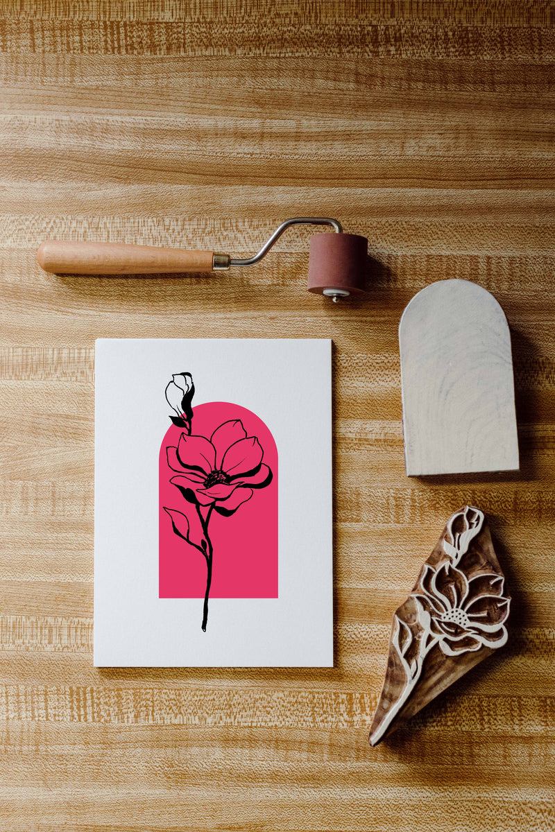 Geometric Magnolia Wood Block Printing kit by Cate Paper Co