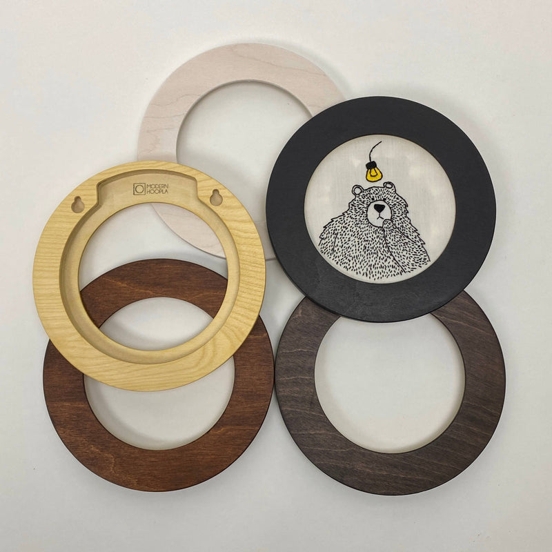 Circular Modern Embroidery Hoop Frame for 6" Hoops in Natural by Modern Hoopla
