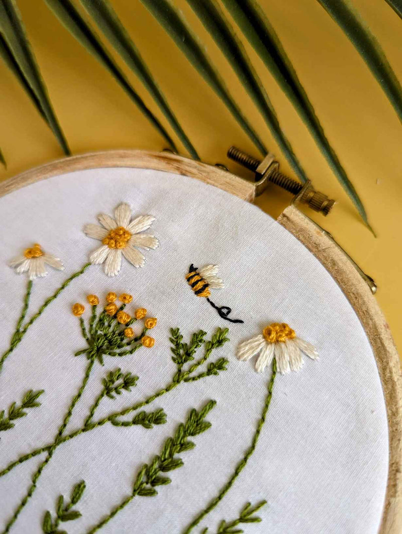 Wild Flowers Embroidery Kit by Nabeela Rumi
