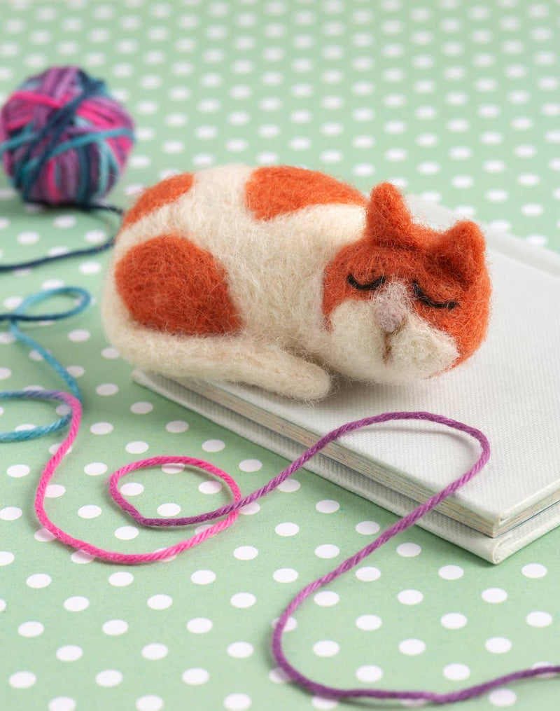 Cat Brooch Needle Felting Kit | Complete Craft Kit by Hawthorn Handmade