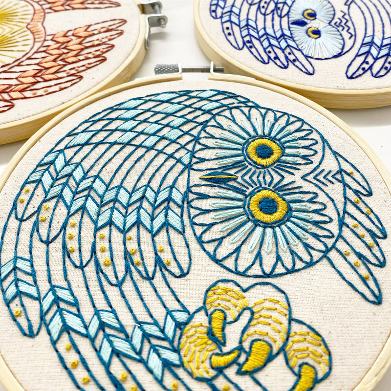 Saw Whet Owl Complete Embroidery Kit by Hook, Line & Tinker