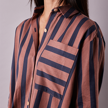 Ray Chestnut Fabric by Atelier Brunette