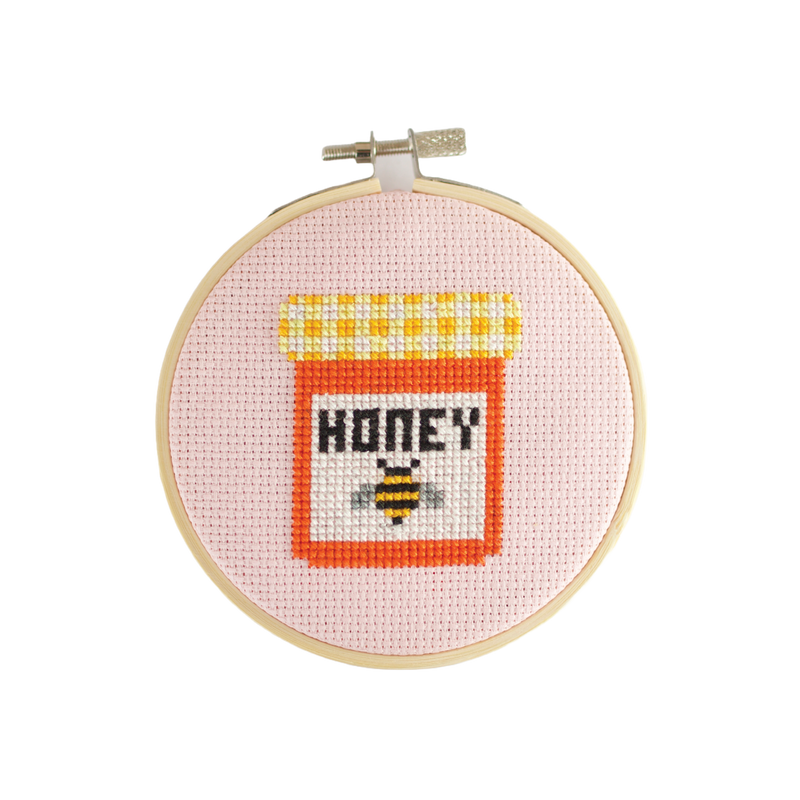 Honey Cross Stitch Kit by Cotton Clara