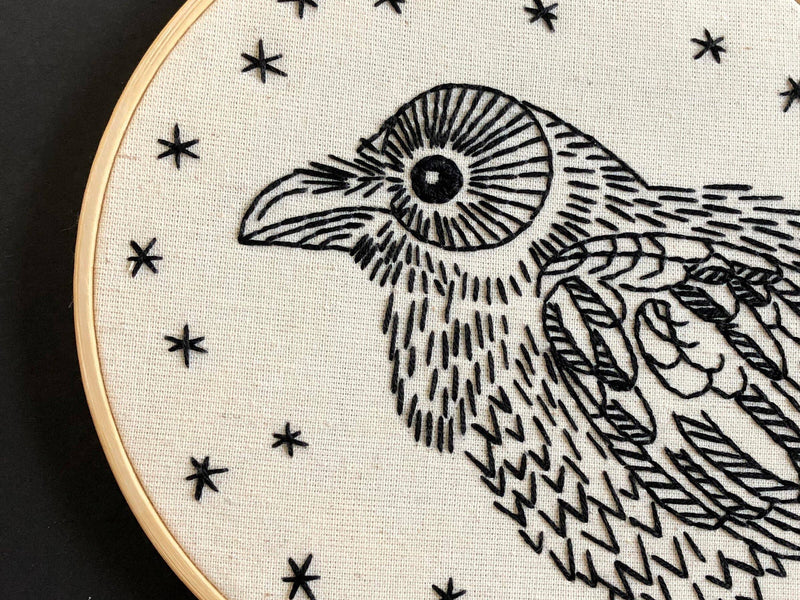 Raven - Nevermore Complete Embroidery Kit by Hook, Line & Tinker