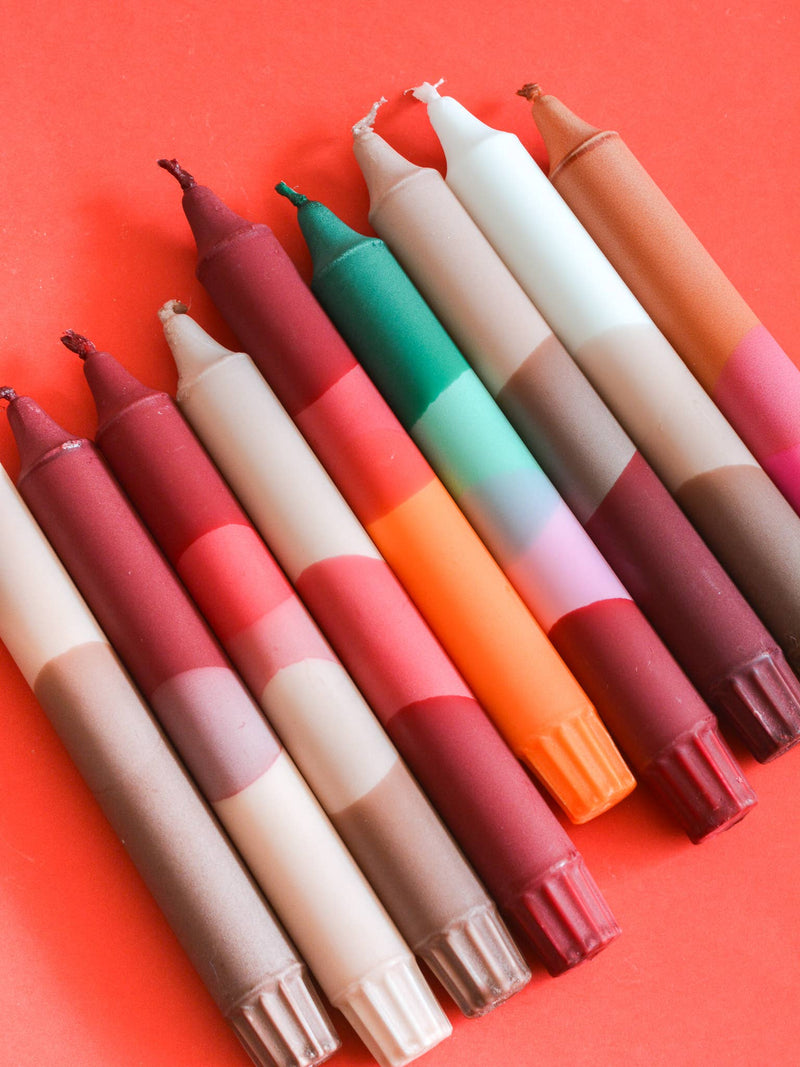 Nordtrice Taper candles- Autumn vibes / Burgundy & Beige