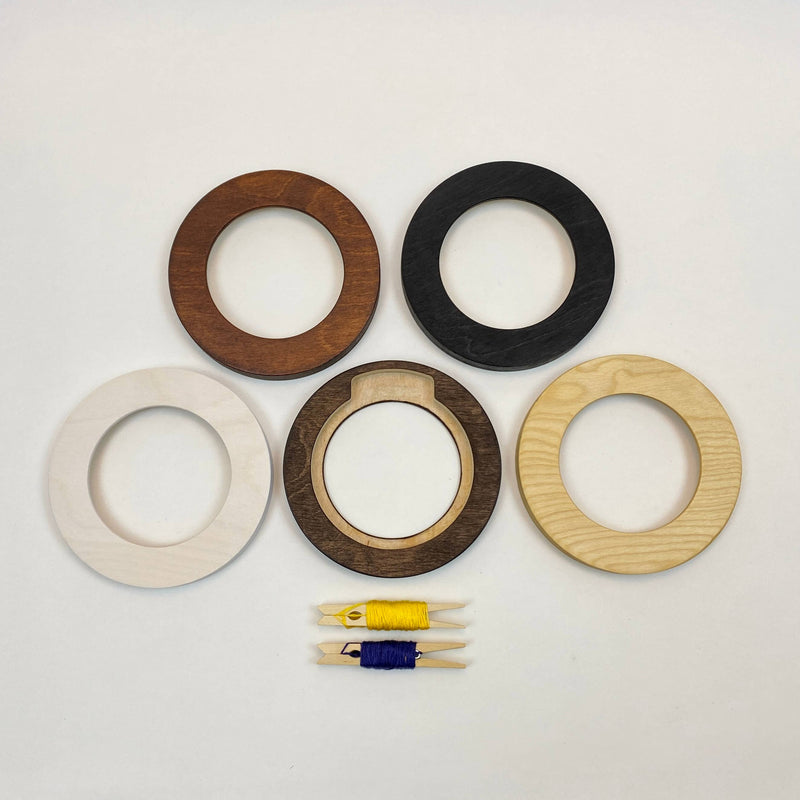 Circular Modern Embroidery Hoop Frame for 5" Hoops in Natural by Modern Hoopla