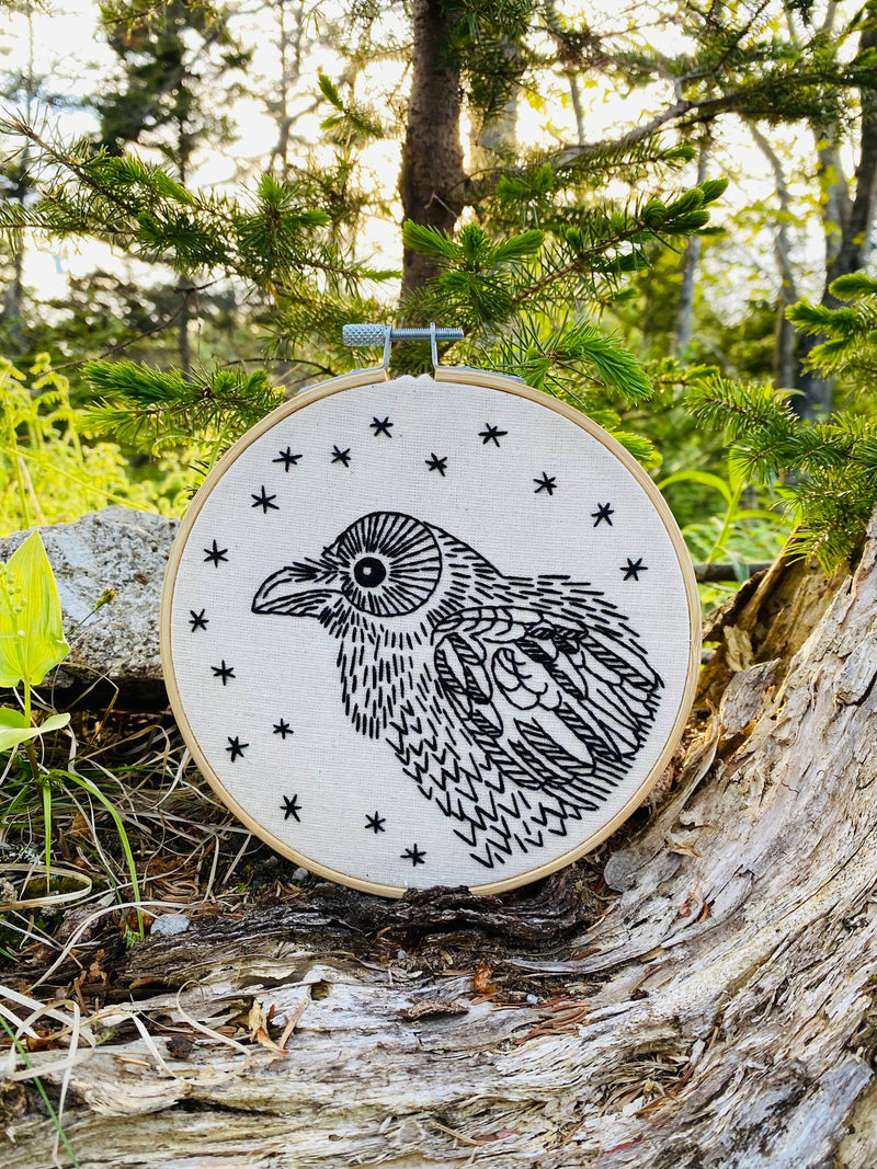 Raven - Nevermore Complete Embroidery Kit by Hook, Line & Tinker
