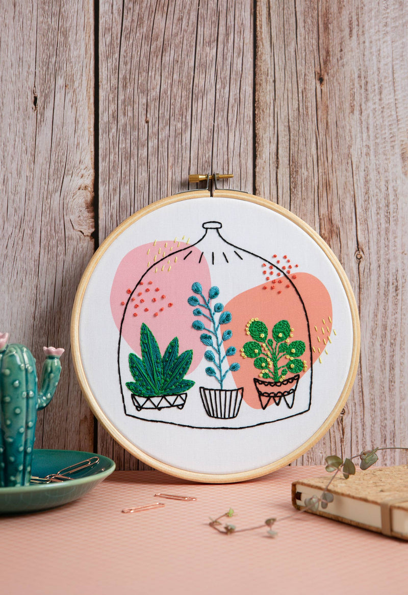 Glass Garden Embroidery Kit | Complete Craft Kit for Beginners by Hawthorn Handmade