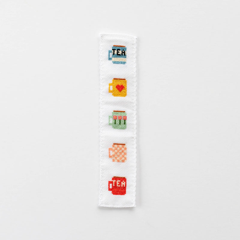 Tea/Mugs Cross Stitch Bookmark Kit by Cotton Clara