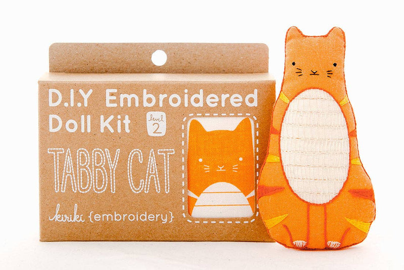 Tabby Cat Embroidery Kit by Kiriki Press