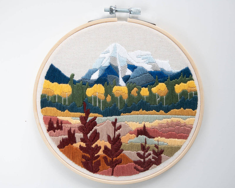 Mount Robson Autumn DIY Embroidery Kit by Anna Angiels