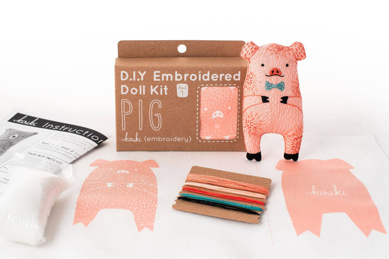 Pig Embroidery Kit by Kiriki Press