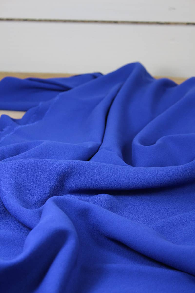 Royal Blue Viscose Crepe Fabric by Eglantine et Zoé