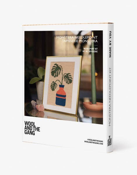 Monstera Needlepoint Kit by Wool and the Gang