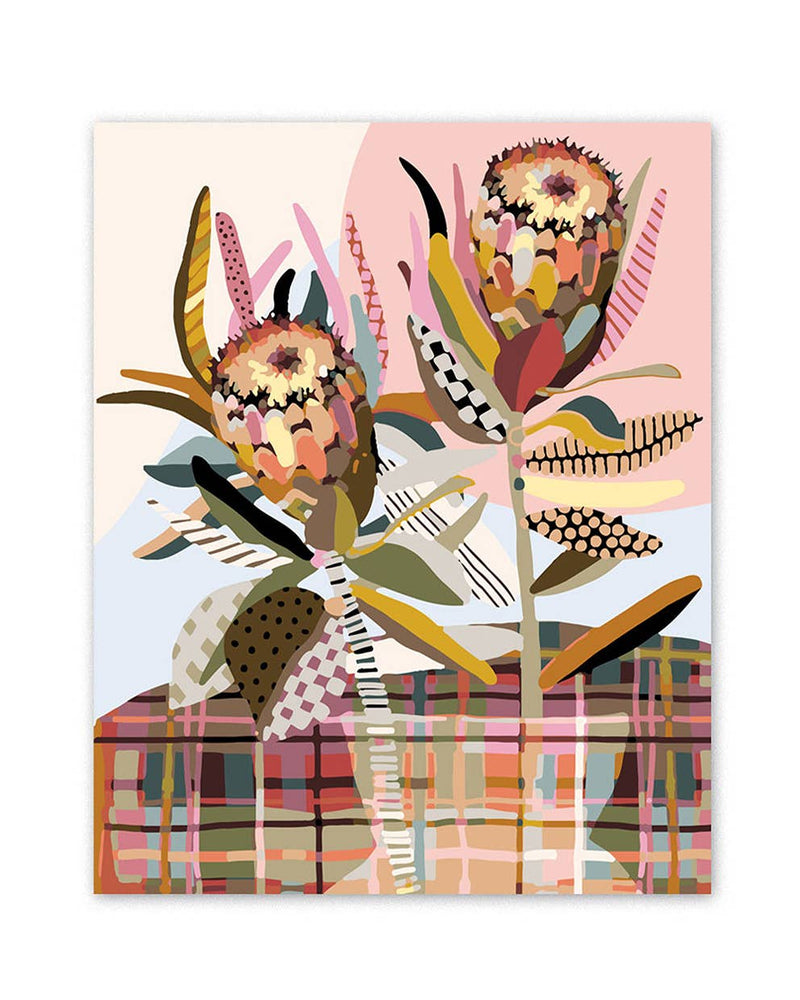 Paint by Numbers Kit & Canvas "Two Protea" by Bec Rosenthal of Studio Speckles