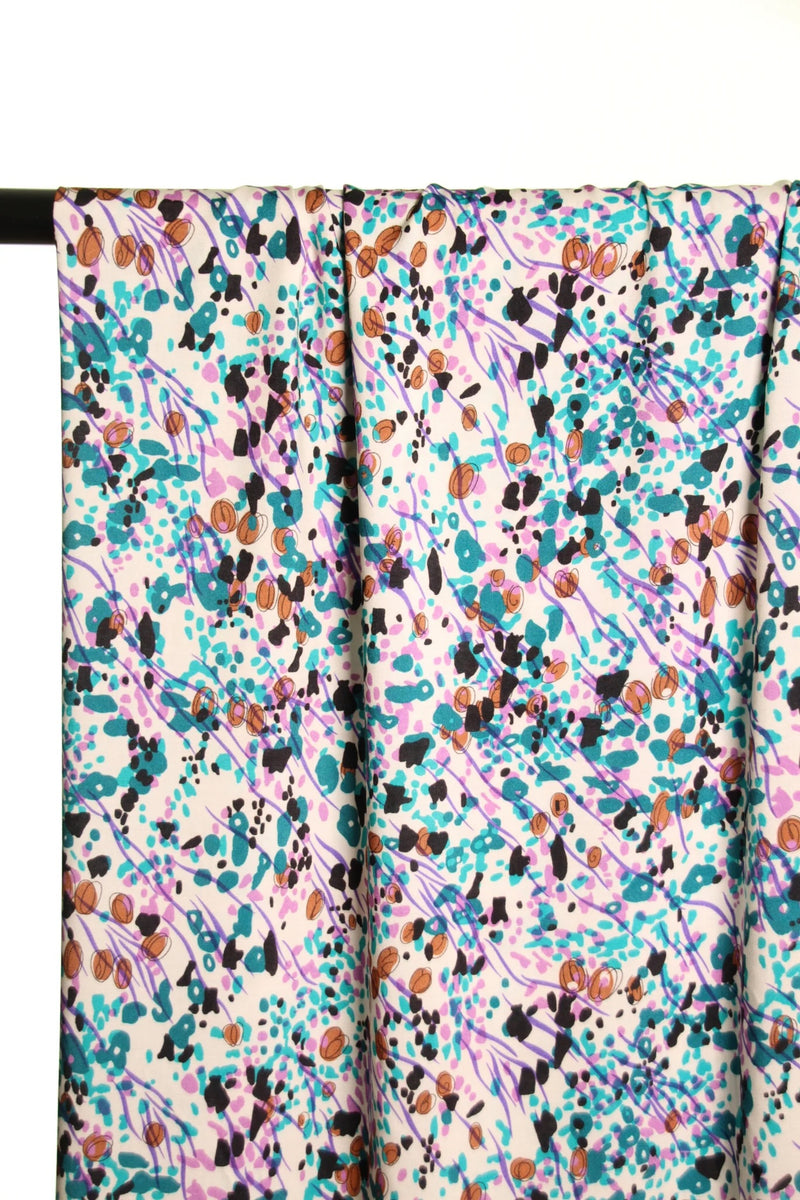 Off-White Viscose with Small Paint Print by Atelier Jupe