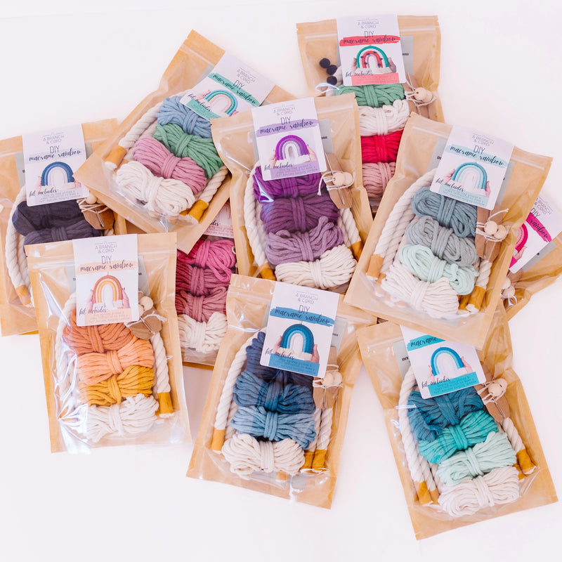 DIY Macrame Rainbow Kit by A Branch & Cord