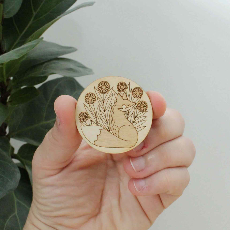 Forest Fox Wooden Needle Minder by oh, little wren