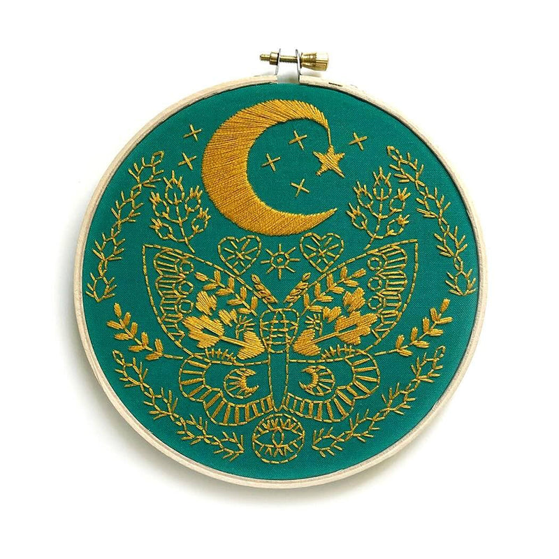 Lunar Moth Embroidery Kit by Rikrack