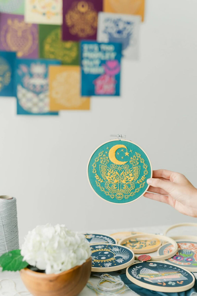 Lunar Moth Embroidery Kit by Rikrack