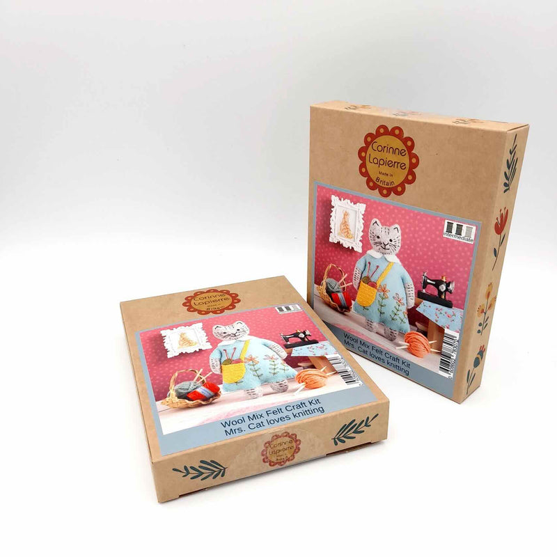 Mrs. Cat Loves Knitting Felt Craft Mini Kit by Corinne Lapierre Limited