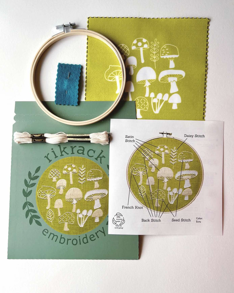 Mushrooms Embroidery Kit by Rikrack