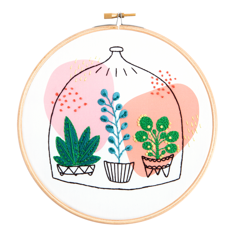 Glass Garden Embroidery Kit | Complete Craft Kit for Beginners by Hawthorn Handmade
