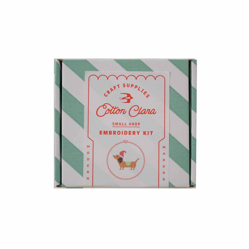Christmas Dachshund Cross Stitch Kit by Cotton Clara