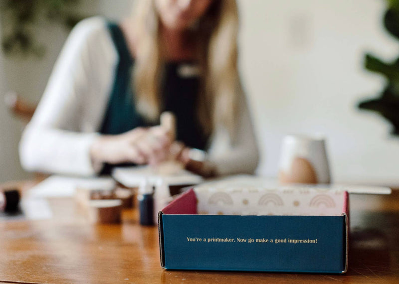 Geometric Magnolia Wood Block Printing kit by Cate Paper Co