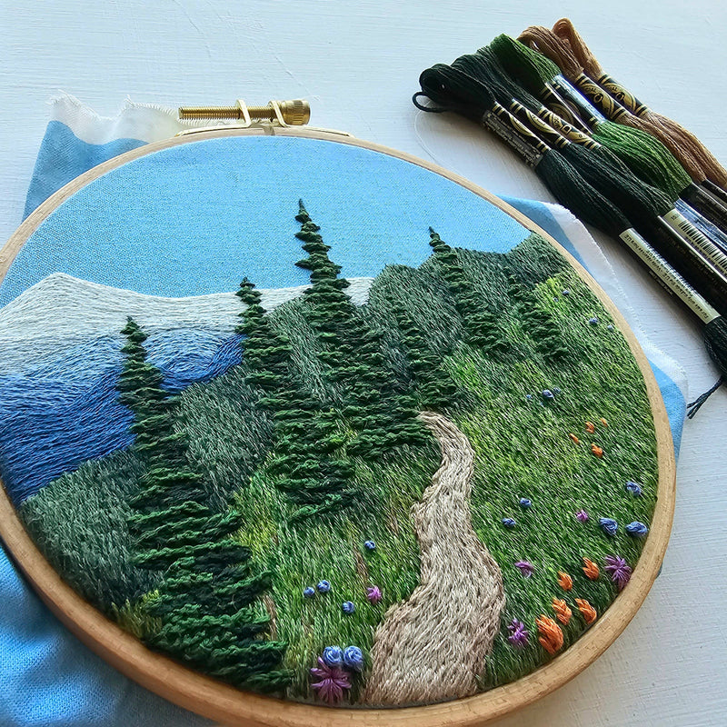 "Happy Trails" Landscape Embroidery Kit by Jessica Long Embroidery