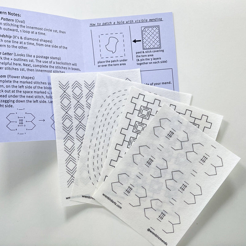 Washable Mending Transfers #5 Lavender Patterns