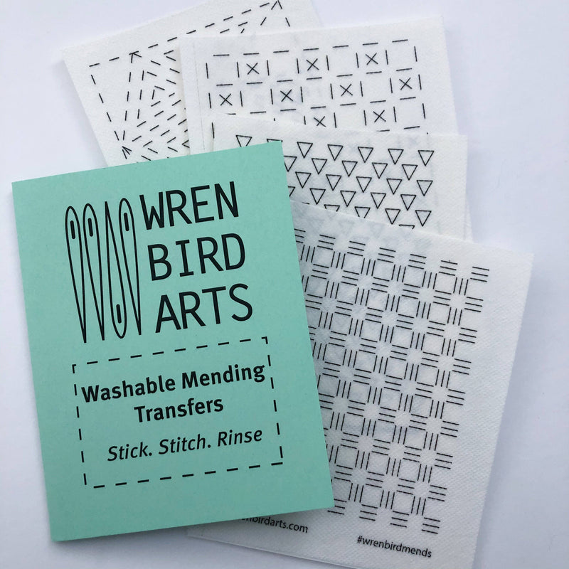 Washable Mending Transfers #4 Green Patterns