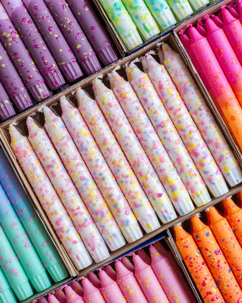 Nordtrice Taper candles- Summer vibes / Rainbow Confetti