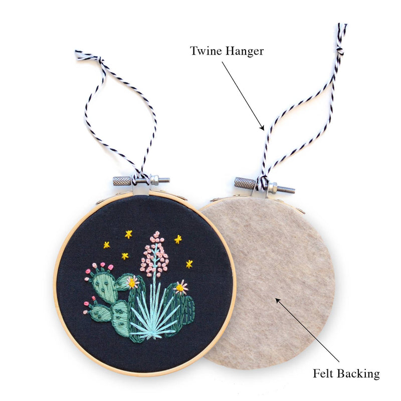 Holiday Decor: Cactus DIY Embroidered Christmas Ornament Kit by Antiquaria