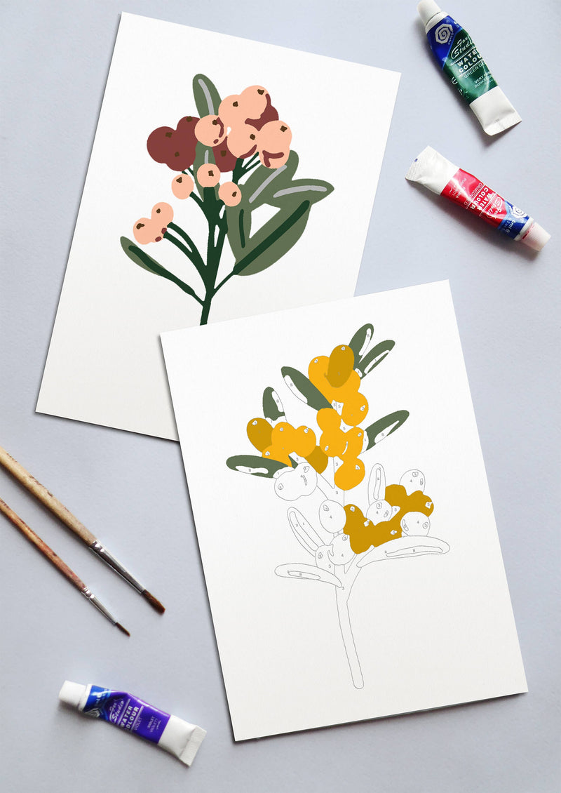 Botany Sprigs Paint-By-Numbers Kit by Cate Paper Co