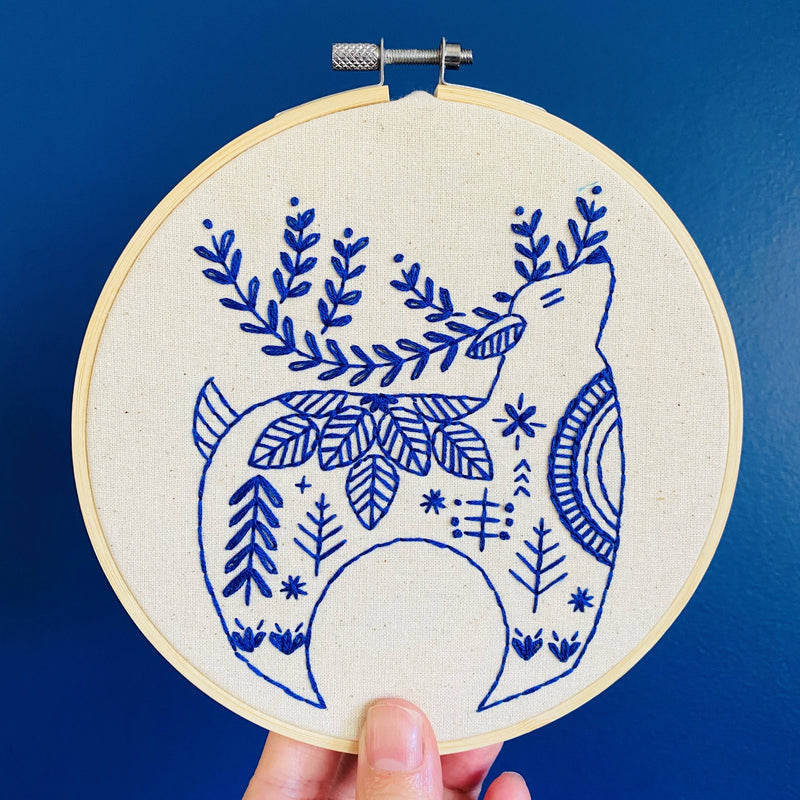Hygge Reindeer Complete Embroidery Kit by Hook, Line & Tinker