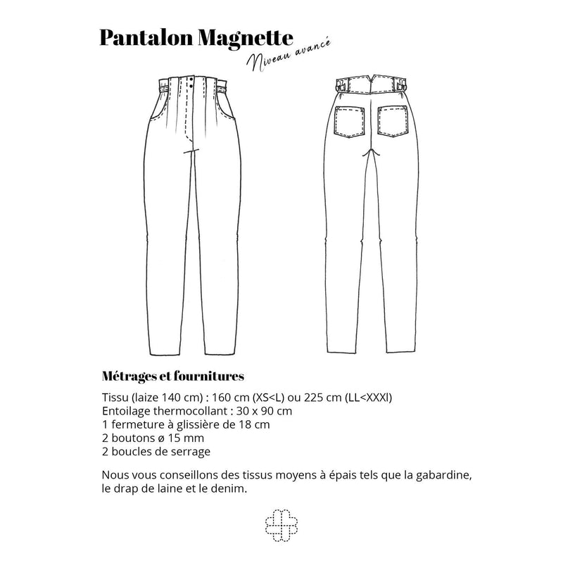 Pantalon Magnette Printed Sewing Pattern by Cousette (PAPER)