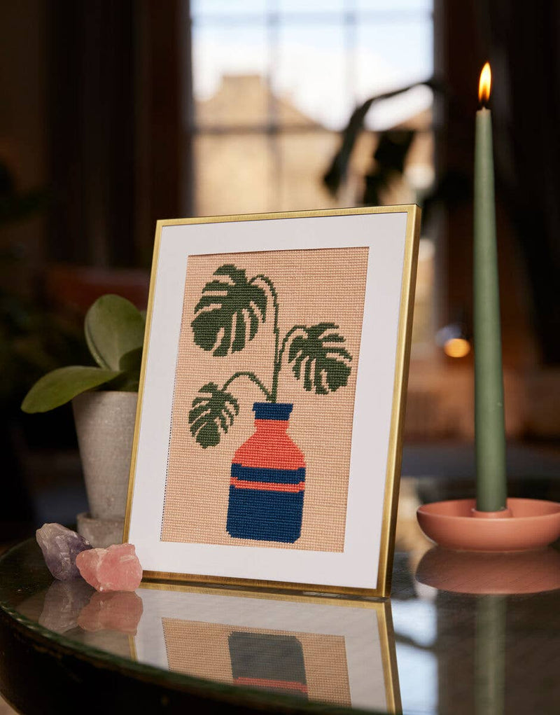 Monstera Needlepoint Kit by Wool and the Gang