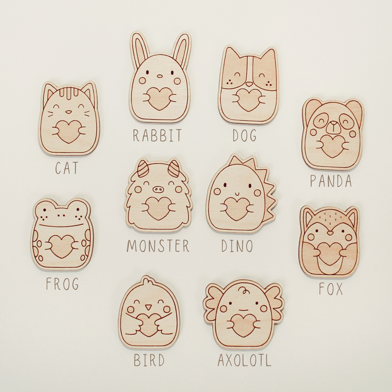 Wooden Pocket Hug, Cat. Thinking of You Gift by oh, little wren