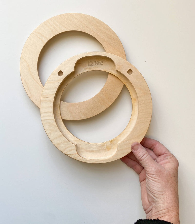 Circular Modern Embroidery Hoop Frame for 6" Hoops in Natural by Modern Hoopla
