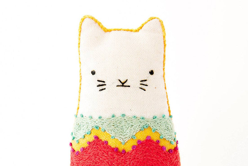 Fiesta Cat Embroidery Kit by Kiriki Press