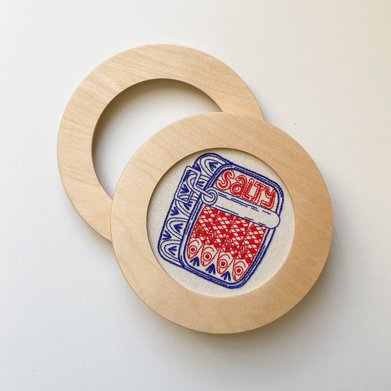 Circular Modern Embroidery Hoop Frame for 6" Hoops in Natural by Modern Hoopla